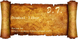Dombai Tibor névjegykártya